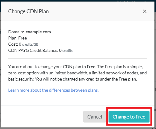 Switch to QUIC.cloud CDN Free Plan